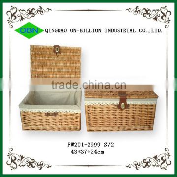 Hot sell wicker basket with lid