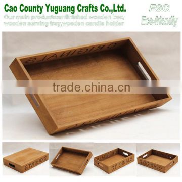 wood fruit tray,wooden wine bottle tray,wood serving tray