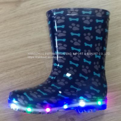Cartoon Kid rain boots,Colourful Child boots,Children Transparent rain boot,LED kid boots,LED Children boots