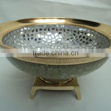 mosaic brass antique glass lareg bowl for decor