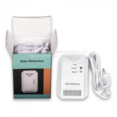 Home methane natural gas leak detector with shut off valve
