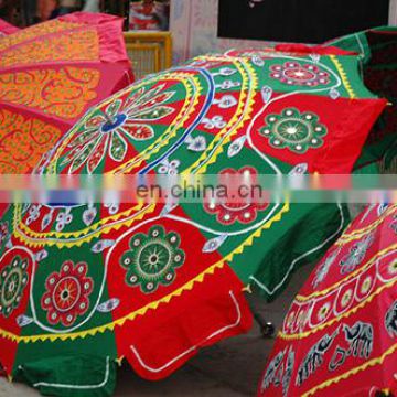 Big Garden Umbrella Patio Colorful Embroidery Home decor Art Parasol Handmade work Vintage Decor Garden Umbrella Decor cotton