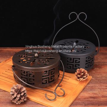 Home Creative Antique Mosquito Incense Burner With Lid Fireproof Incense Burner Portable
