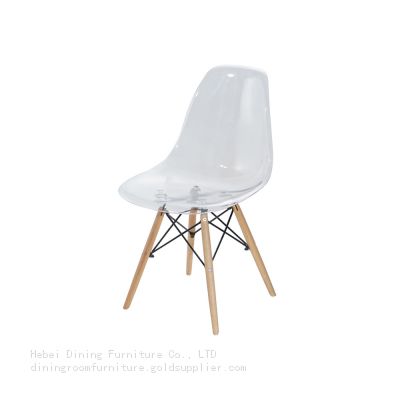 Transparent Plastic Dining Chair with Backrest DC-P01P