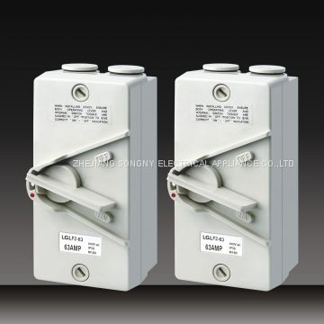 weather proteced isaolating switch push button switches to IP66 combination switched Sockets
