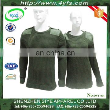 New arrival military men and women sweater army pullover with 100% wool
