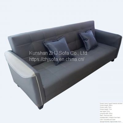 Chocolate and Cream Color Square Handrail Sofa Bed