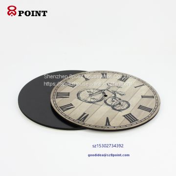 Cheap price Round Creative sublimation MDF wooden wall clock