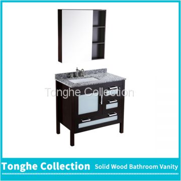 Tonghe Collection Freestanding Bathroom Vanity Granite Top Glass Door