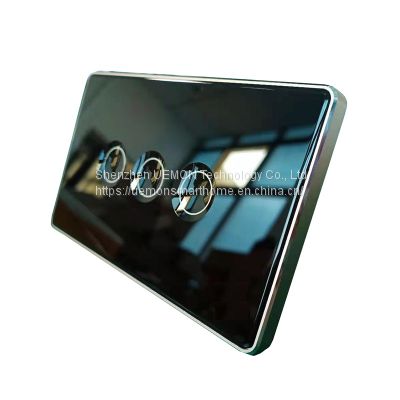 New arrival curved glass touch panel switch ZigBee aluminum frame Tuya smart home light wall switch