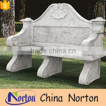 White outdoor marble bench with backs decoration NTS-B001Y