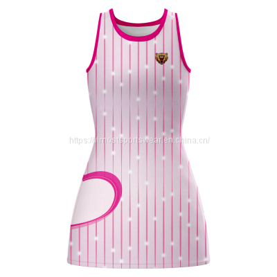 fashionable dye sublimated netball dress with bright colors