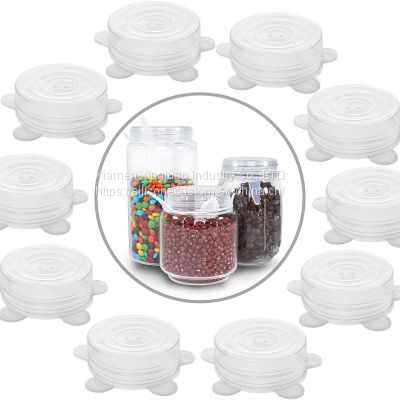 Custom Silicone Stretch Lids for Regular and Wide Mouth Mason Jar, Sealed Durable Food Storage Covers