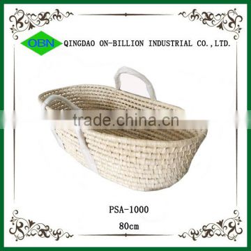Cheap natural material corn husk handicraft baby basket