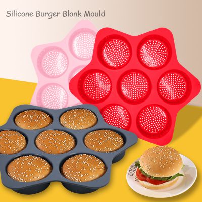 Amazon Hot Sell Eco-friendly Silicone Baking Bread Mold Burger Bun Mold Baking Tools Silicone Hamburger Mold