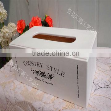 Wooden Tissue Packaging Box Crafts Facial Box With Cover