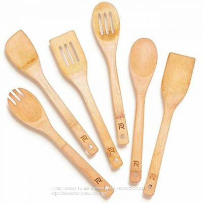 6pcs bamboo utensil set Wholesale from China/bambu cooking spatula,spoon sets