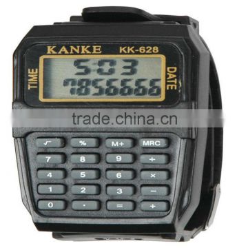 Unique portable quartz wrist watch and calculator watch