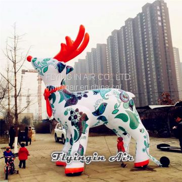 Attractive Outdoor Christmas Decorations White Inflatable Reindeer