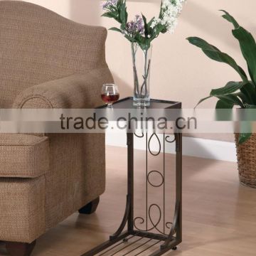 RH-GD1 Metal Snack Table Tray with wood top Coffee Side Table