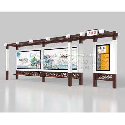 Convenient heating seat bus shelter multifunctional bus stop booth advertising light box factory