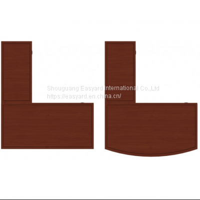 China manufacturing melamine L-shape wood desk top