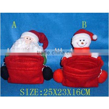 holiday items/ Christmas gift polyester snowman candy container/ Christmas decoration