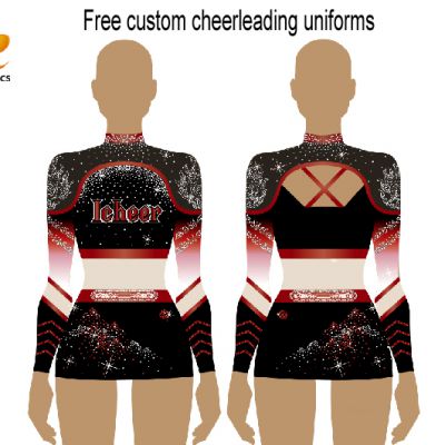 Hot sale all star sublimated cheerleading uniforms good elasticity spandex fabric rhinestone free customized cheer apparels
