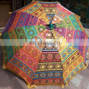 garden umbrella big size ,beach umbrella with colourful embroidery diameter size 6 ft(72 inch),lawn umbrella ,wedding decoration