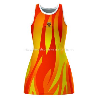round neck styles custom netball dress with cool patterns