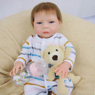 18 inch height reborn doll full body soft washable and changeable enamel doll kids companion gift