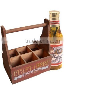 Wholesale Wooden Beer Bucket, Cheap Wood 6 Pack Beer Bottle Carrier, Wine Bucket Packaging Box                        
                                                Quality Choice