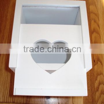 White Painted Wooden Tissue Packaging Box Crafts Facial Box Holder Wholesale