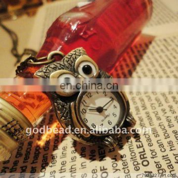 W176 wholesale Antique brass bronze pocket watch chain charm pendant watch necklace nickel free lead free