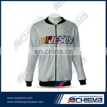 full zipper custom sublimation tracksuit winter jackets wholesale with long sleeve