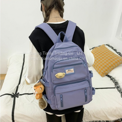 High capacity Backpack New Korean nylon cloth backpack fashion trend junior high school students schoolbag Backpack