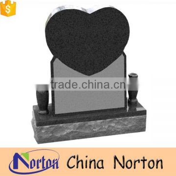 Prefabricated polished carved gray granite stone heart shaped headstone NTGT-072L
