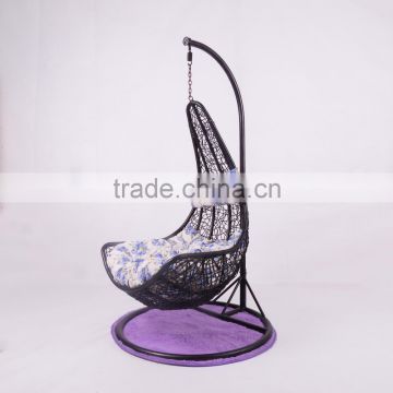 Rattan egg hanging indoor swing chair with stand