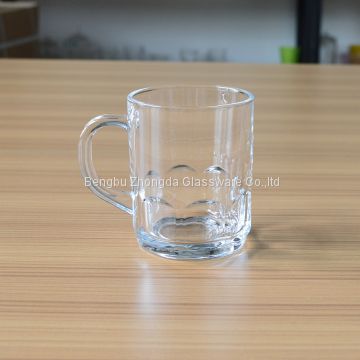 Engraved 220ml leadfree  glass mug for tea/coffee/juice