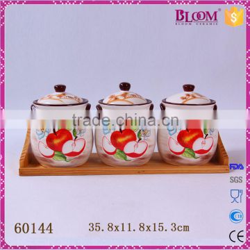 High Quality ceramic canister tea coffee sugar set