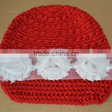 2013 Wholesale baby hat christmas elves newsboy caps with flower red hat christmas baby hat wholesale