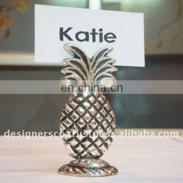 Silver Pineapple Wedding Favor Place Card Holder