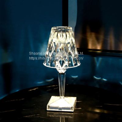 Crystal Table Lamp USB Rechargeable Acrylic Decoration Lampada Bedroom Bedside Bar Diamond Lighting Fixtures Gift Night Light