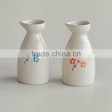 220ML Hand Painting Japanese Style Ceramic Sake Bottle, Vintage Ceramic Wine Bottle