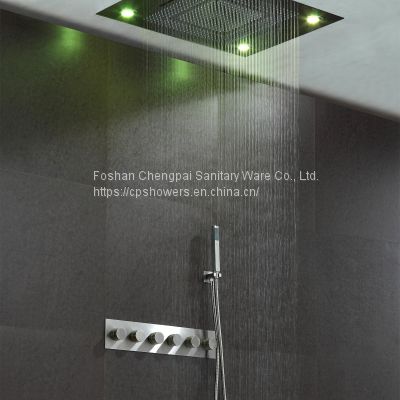 Chromotherapy shower set four function large size shower head sanitary ware