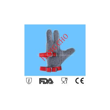 Three digits protection! Finger cot stainless steel mesh safety gloves steel mesh safety gloves Wholesale