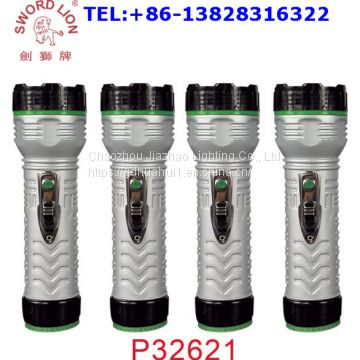 Hot-sale best price led plastic flashlight torch powered by 2xD size dry batteries