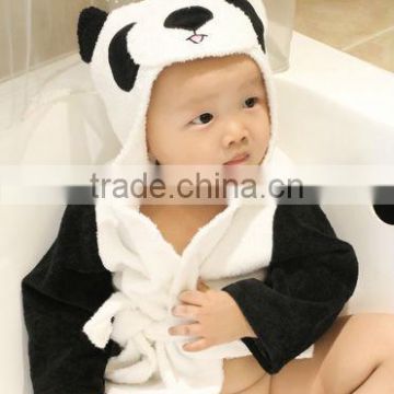 100% cotton breathable panda design baby bath robe/kids bath robes