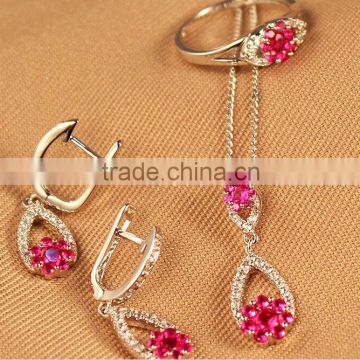 Alibaba Bridal wedding jewelry necklace set crystal necklace sets diamond ruby jewelry set