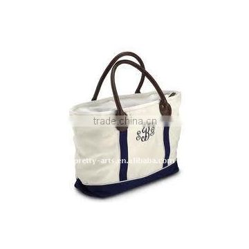 canvas tote bag leather handle